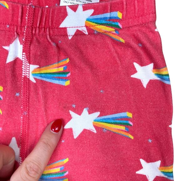 Hanna Andersson Sz 3 Red Shooting Stars Short Sleeve & Shorts Pajama Sest - Picture 7 of 8